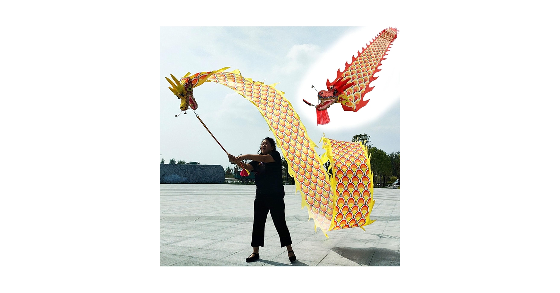 Amazon.com: Dragon Poi Outdoor Fitness Dragon Flag Poi Set